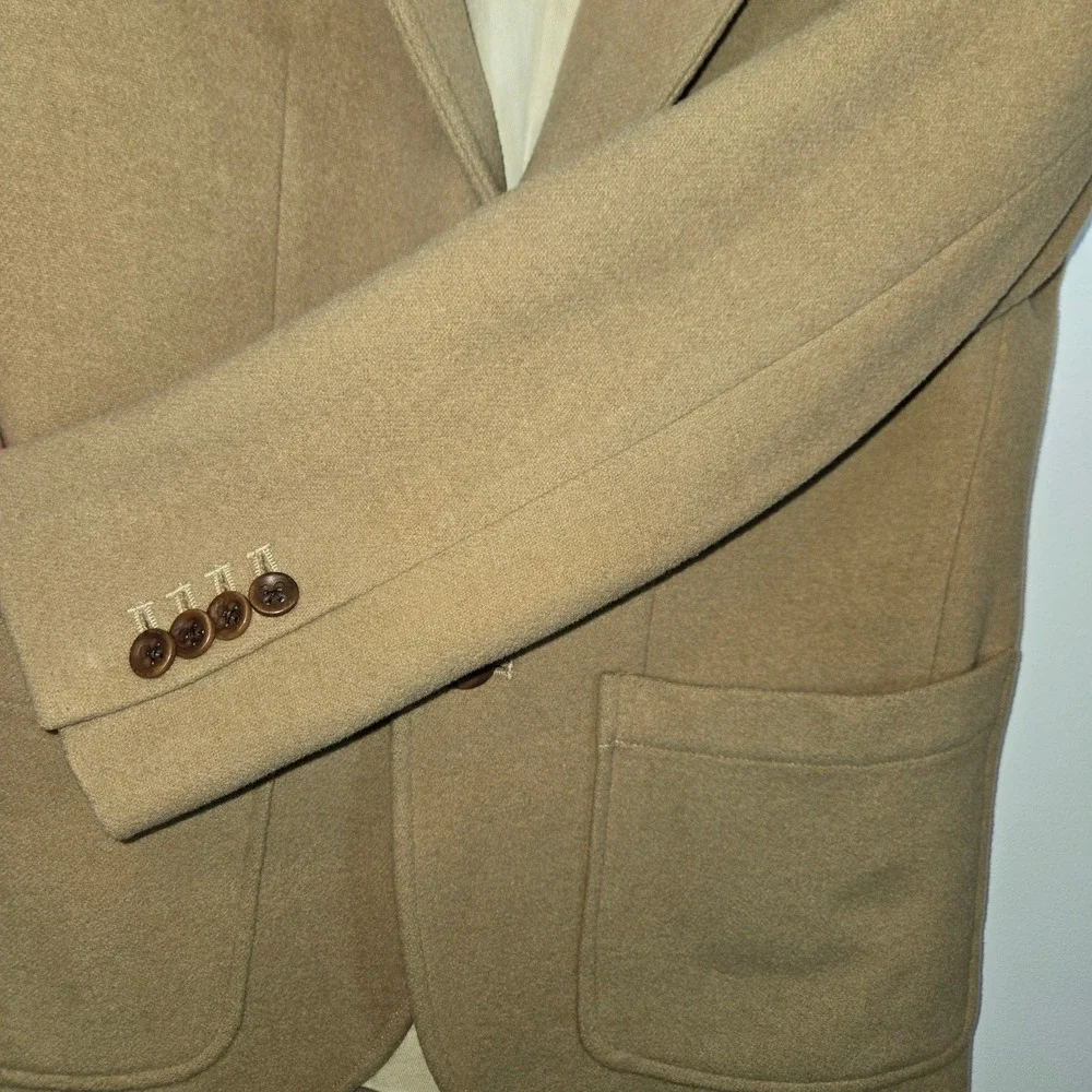Bonobos Mens 38 Wool Cashmere Blazer Sport Coat Camel Tan Made in USA